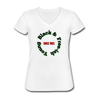 Young Black & Free-ish Since 1865 Women's V-Neck T-Shirt - white