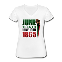 Juneteenth June 19th, 1865 Women's V-Neck T-Shirt - white