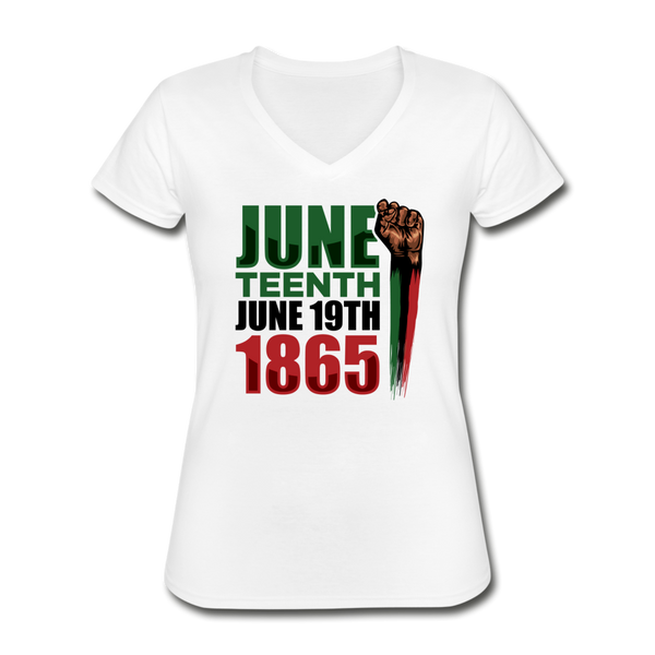 Juneteenth June 19th, 1865 Women's V-Neck T-Shirt - white