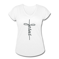 Jesus T-shirt, Jesus, Christian Shirt, Jesus Shirt, Vertical Cross, Cross, Jesus Cross, Religious Shirt, Church, Disciple, Love,Grace, Faith - white