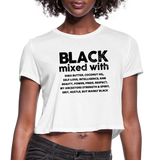 Black Mixed With, Women's Cropped T-Shirt - white