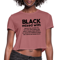 Black Mixed With, Women's Cropped T-Shirt - mauve