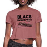 Black Mixed With, Women's Cropped T-Shirt - mauve