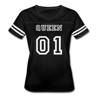 Queen 01 Couple Women’s Vintage Sport T-Shirt - black/white