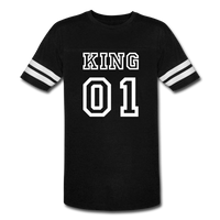 King 01 Couple Vintage Sport T-Shirt - black/white