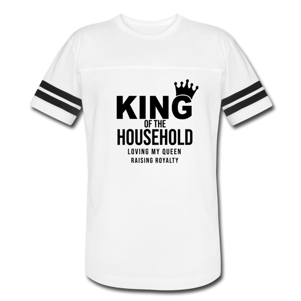 King of the Household Loving My Queen - Men's Vintage Sport T-Shirt - white/black