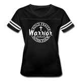 Prayer Warrior, Fearless Intercessor - Women’s Vintage Sport T-Shirt, Woman of God, Praying Mother, Grandmother, Mama - black/white