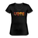 Fiery Vote Women's V-Neck T-Shirt - black