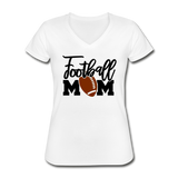 Football Mom Game Day Shirt Women's V-Neck T-Shirt - white