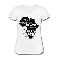 I Didn't Ask to Be Black, I Just Got Blessed, Women's Scoop Neck T-Shirt - white