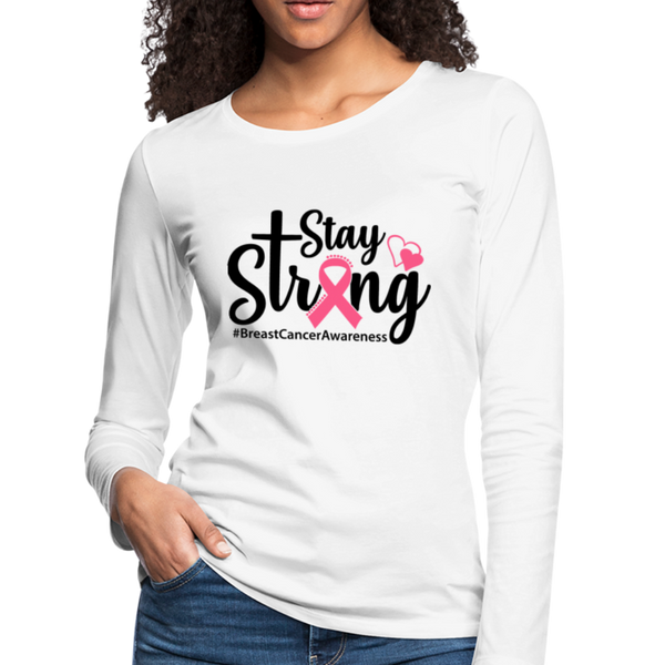 Breast Cancer Survivor Shirt, Stay Strong - white