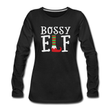 Bossy Elf, Funny Christmas Shirt - black
