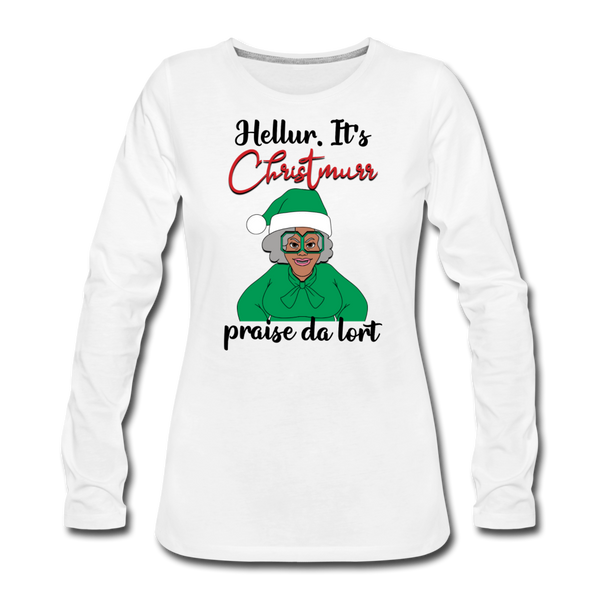 Madea Christmas Shirt, Hellur It's Christmas - white
