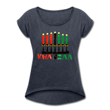 Kwanzaa Shirt, Kwanzaa Gift, Roll Cuff T-Shirt - navy heather