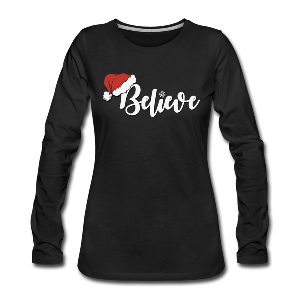Believe, Christmas  Long Sleeve T-Shirt - black