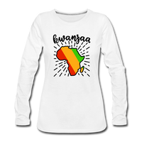 Kwanzaa Blessings, Happy Kwanzaa Map of Africa Shirt, Long Sleeve T-Shirt - white