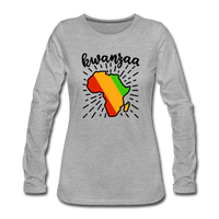Kwanzaa Blessings, Happy Kwanzaa Map of Africa Shirt, Long Sleeve T-Shirt - heather gray