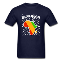 Kwanzaa Blessings, Happy Kwanzaa Map of Africa Shirt, Unisex T-Shirt - navy