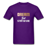 Dream But Stay Woke Shirt, Black History Month - purple