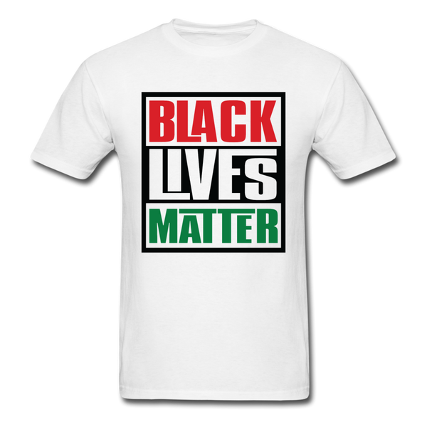 Black Lives Matter I Can't Breath T-Shirt in Red, Black and Green - white