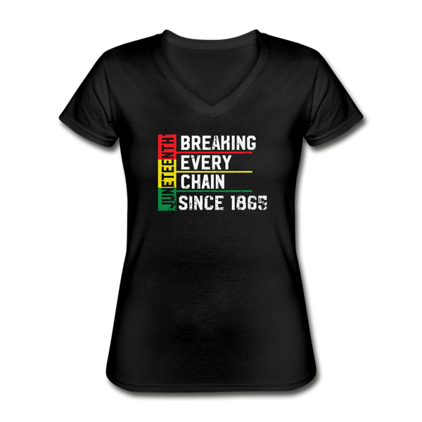 Breaking Every Chain Since 1865  V-Neck T-Shirt - black
