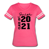 Senior 2021 Women’s Vintage Sport T-Shirt - vintage pink/white