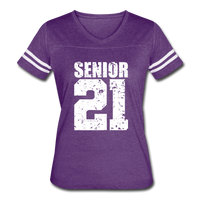 Senior Class of 2021 Women’s Vintage Sport T-Shirt - vintage purple/white