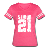 Senior Class of 2021 Women’s Vintage Sport T-Shirt - vintage pink/white