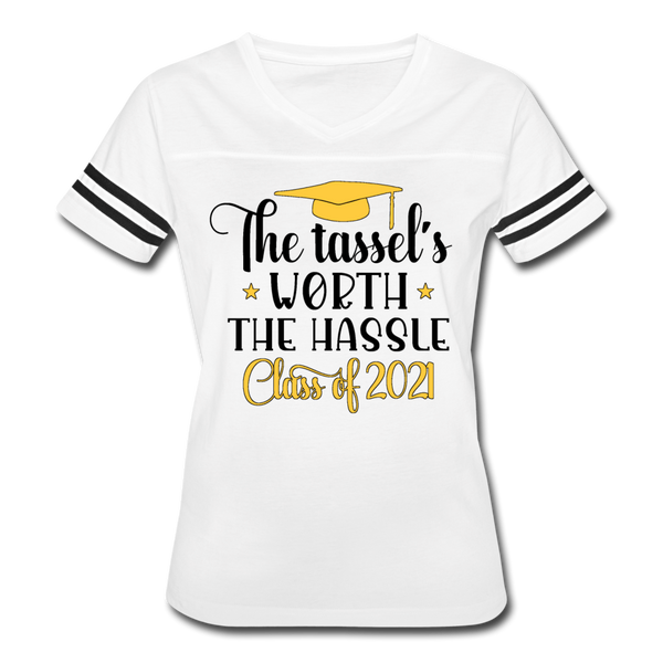 Senior Class of 2021, The Tassel's Worth the Hassle Shirt - white/black