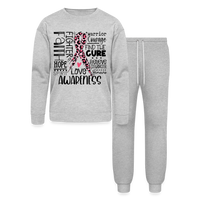 Faith, Hope, Fighter Cancer Awareness Shirt and Pants Lounge Set - heather gray
